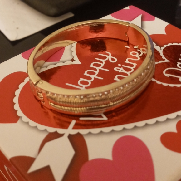 Guess Gold-Tone Pave & Snake Chain Bangle Bracelet  - Picture 4 of 4